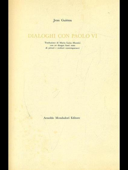 dialoghi con Paolo VI - Jean Guitton - copertina