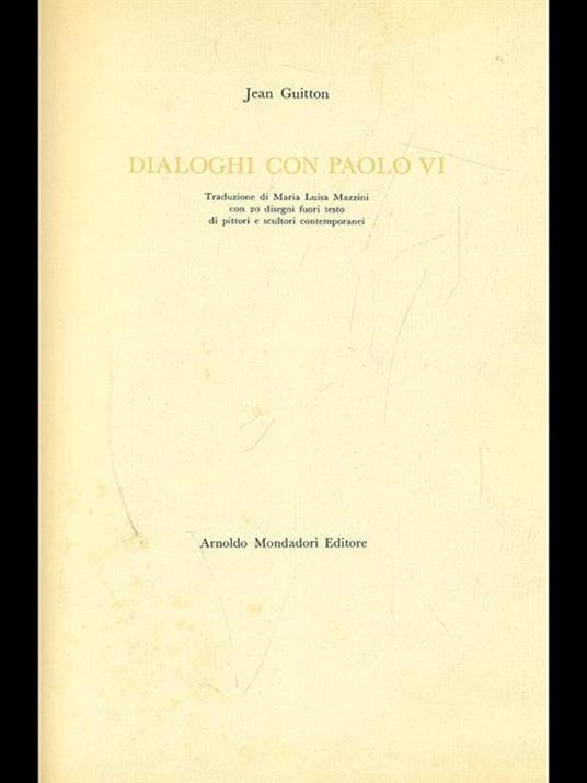 dialoghi con Paolo VI - Jean Guitton - copertina