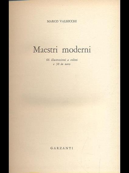 Maestri moderni - Marco Valsecchi - copertina