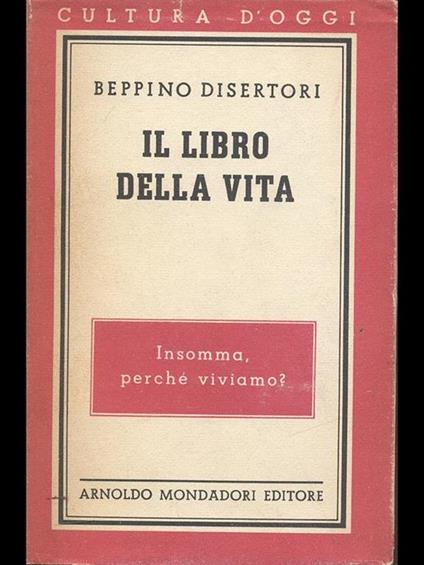 Il libro della vita - Beppino Disertori - copertina