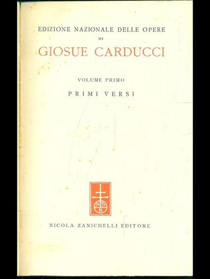 Opere - Giosuè Carducci - copertina