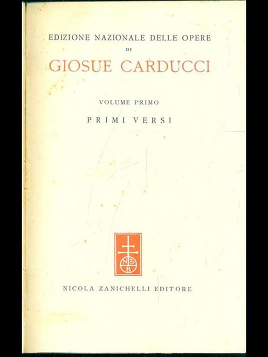 Opere - Giosuè Carducci - copertina