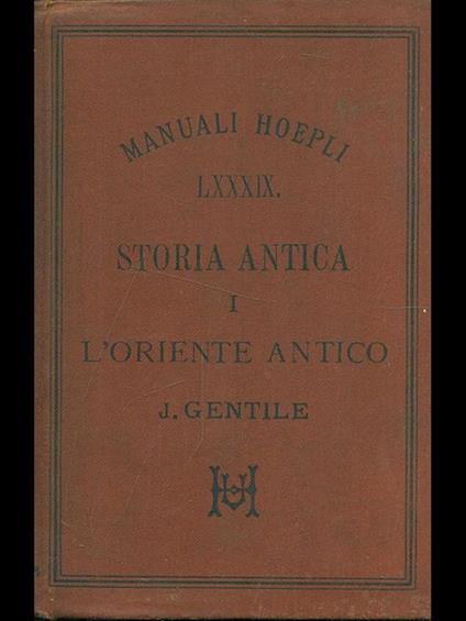 Storia antica Vol. 1 L' Oriente antico - copertina