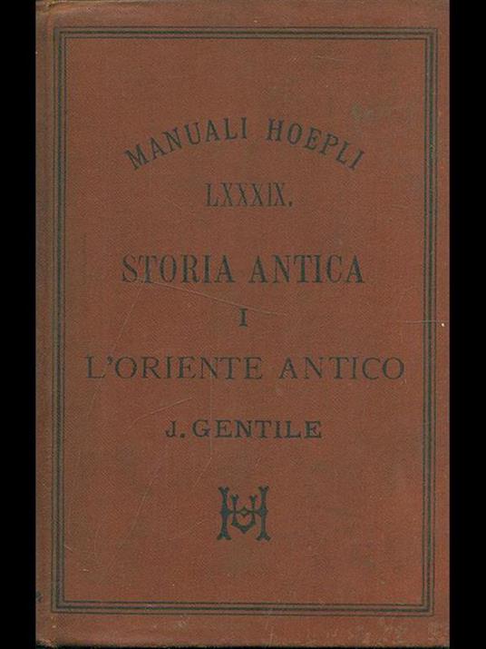 Storia antica Vol. 1 L' Oriente antico - copertina