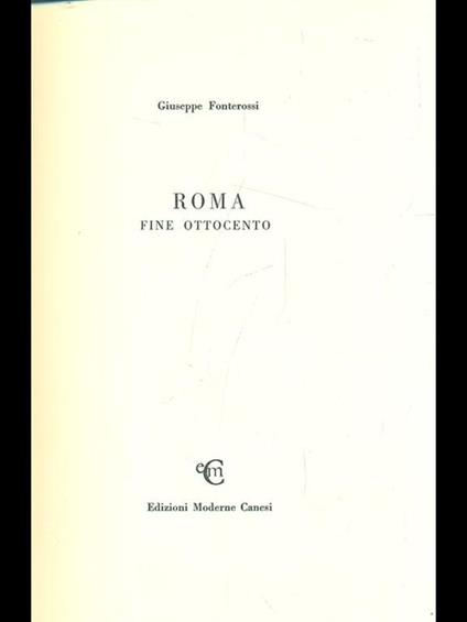 Roma fine Ottocento - copertina