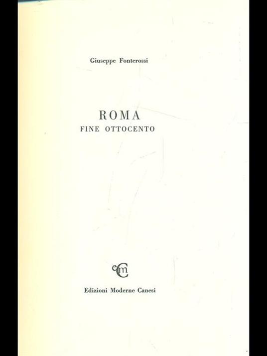 Roma fine Ottocento - copertina