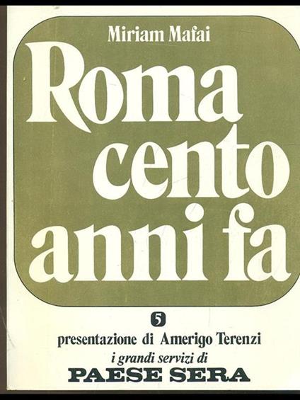 Roma cento anni fa - Miriam Mafai - copertina