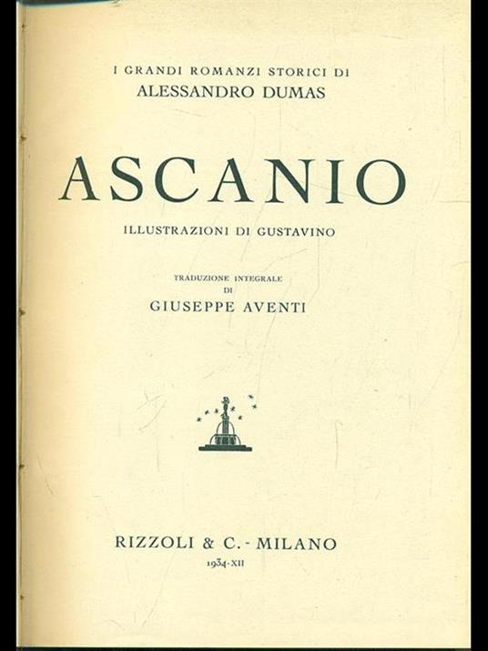 Ascanio - Alexandre Dumas - copertina