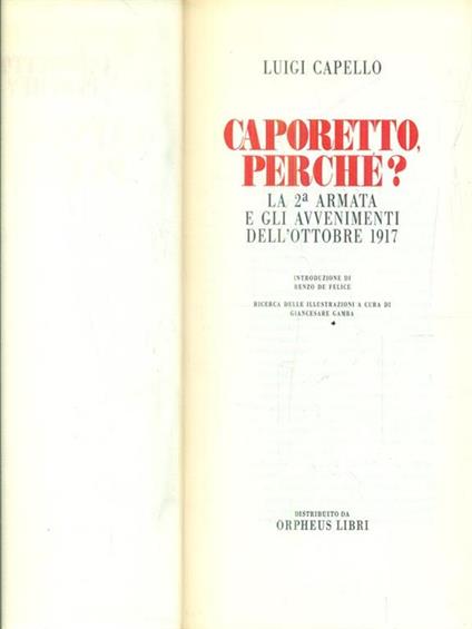 Caporetto perché? - Luigi Capello - copertina
