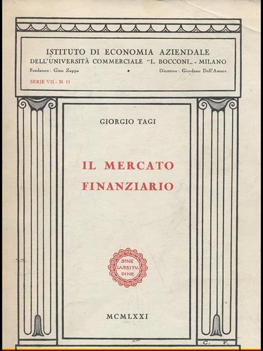 mercato finanziario - Giorgio Tagi - copertina