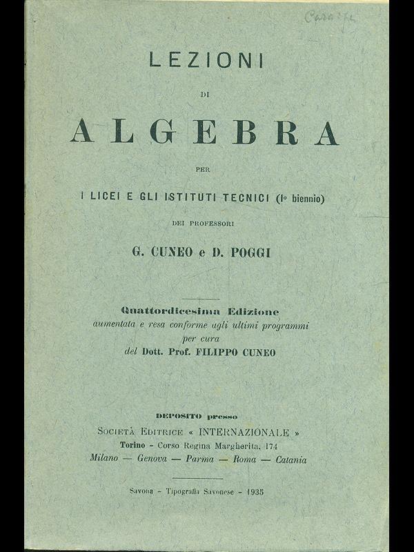 Lezoni di algebra