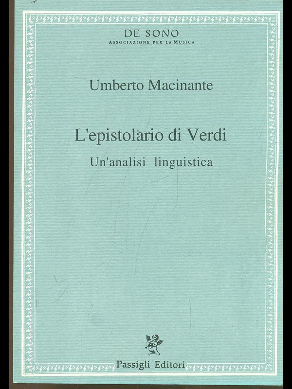L' epistolario di Verdi. Un'analisi linguistica