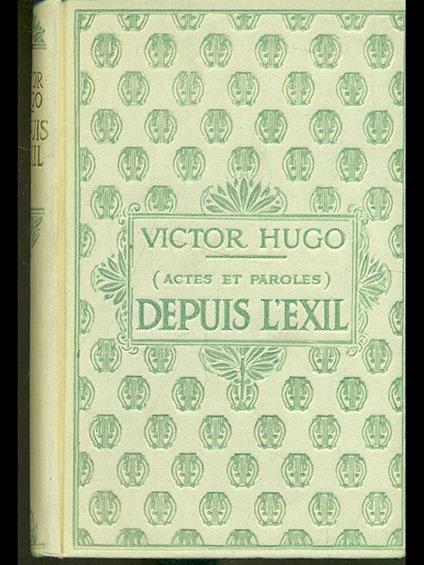 Depuis l'exil - Victor Hugo - copertina