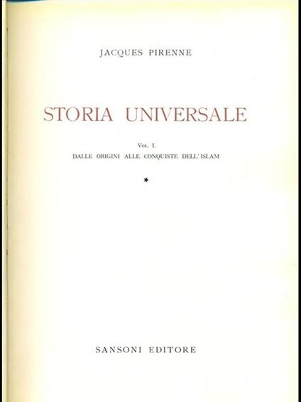 Storia universale Vol. 1 - copertina