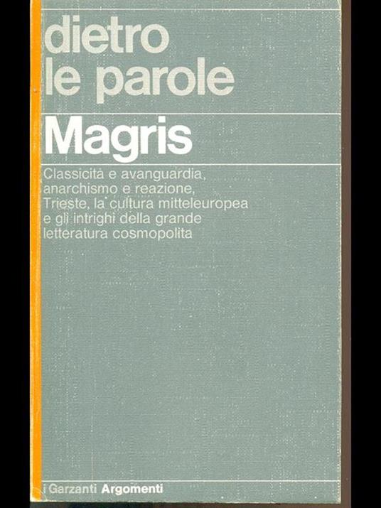 Dietro le parole - Claudio Magris - copertina
