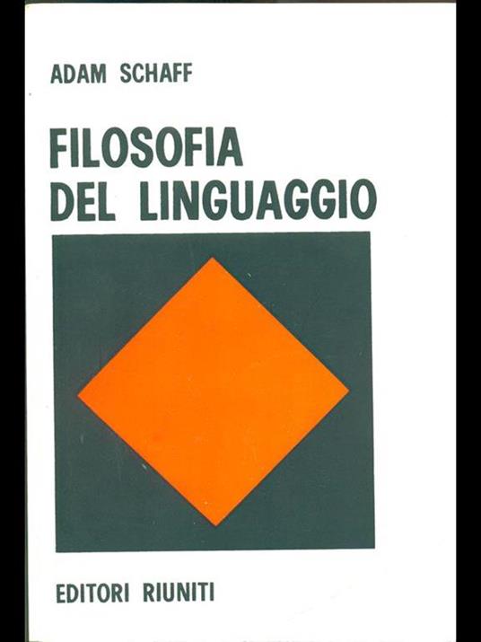 Filosofia del linguaggio - Adam Schaff - copertina
