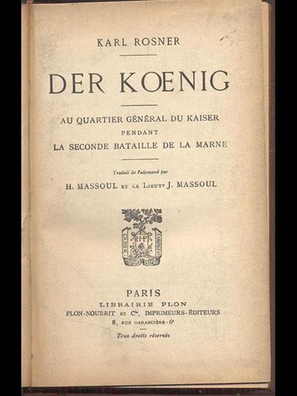 Der Koenig - copertina