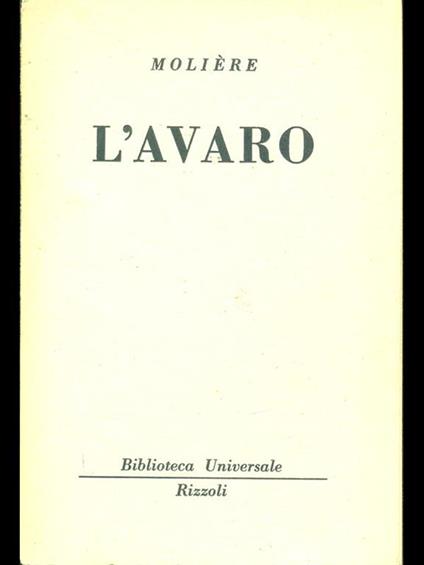L' avaro - Molière - copertina