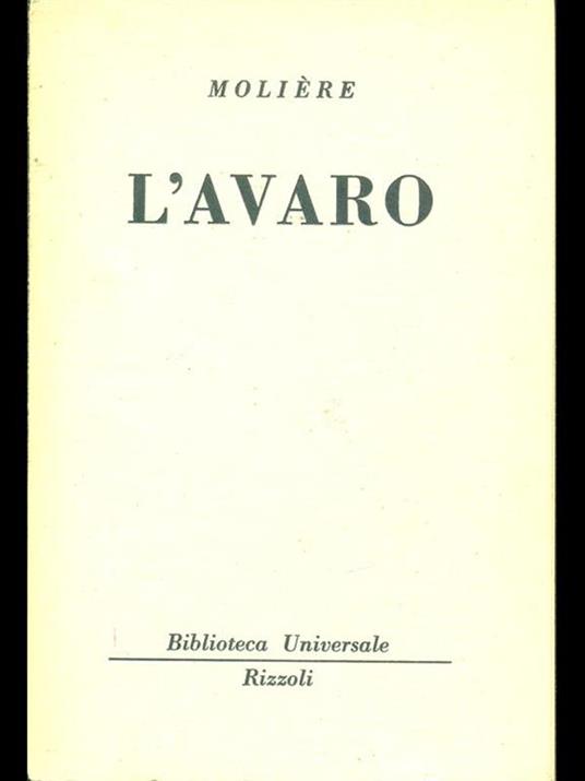 L' avaro - Molière - copertina
