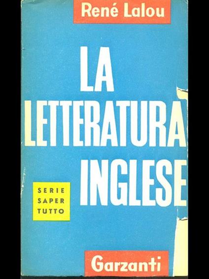 La letteratura inglese - René Lalou - copertina