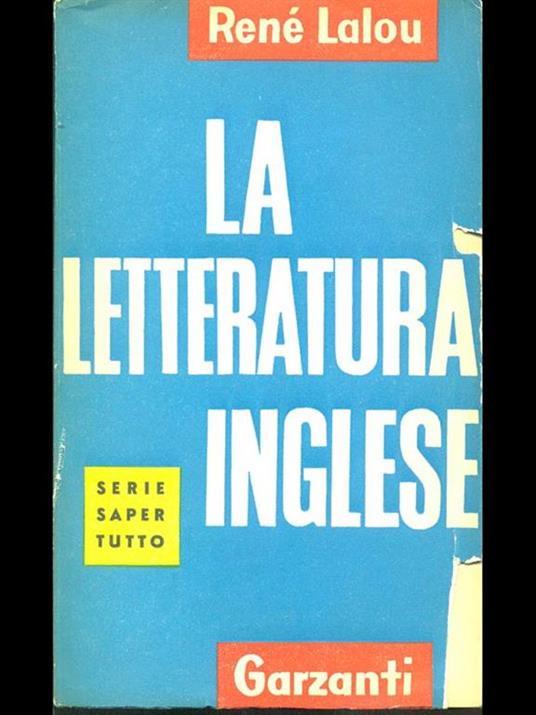 La letteratura inglese - René Lalou - copertina