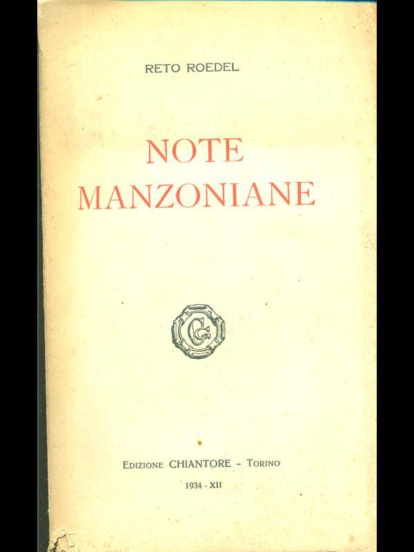 Note manzoniane