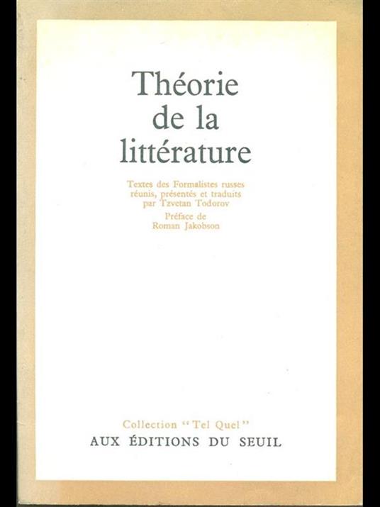 Théorie de la litterature - copertina