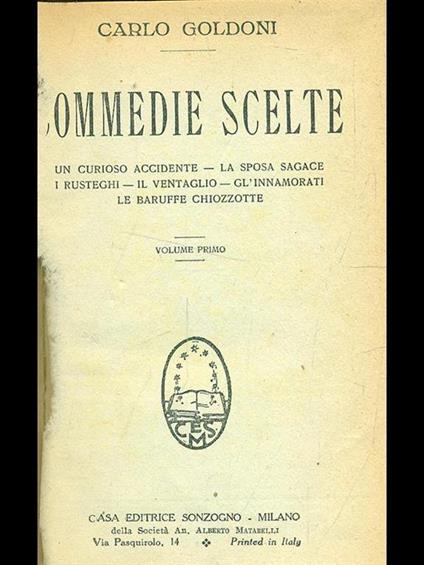 Commedie scelte. Vol. 1 - Carlo Goldoni - copertina