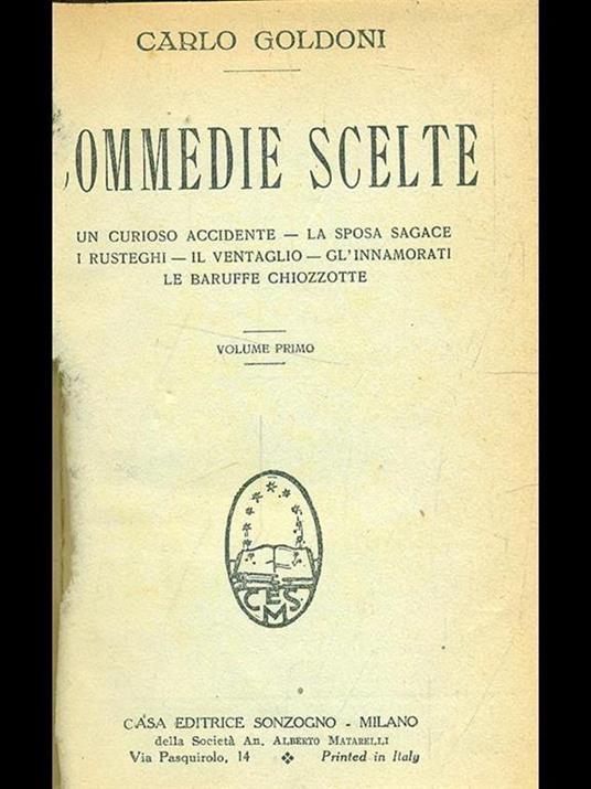 Commedie scelte. Vol. 1 - Carlo Goldoni - copertina