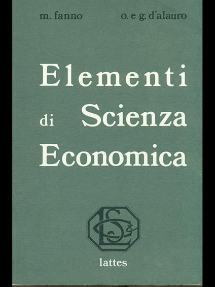 Elementi di scienza economica - copertina
