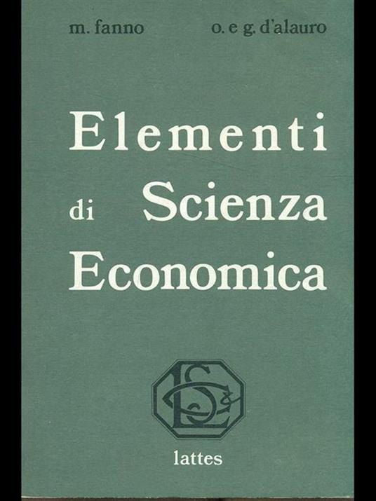 Elementi di scienza economica - copertina