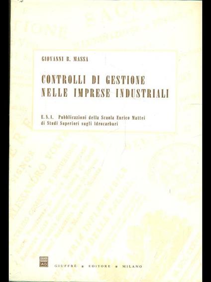 Controlli di gestione nelle imprese industriali - copertina