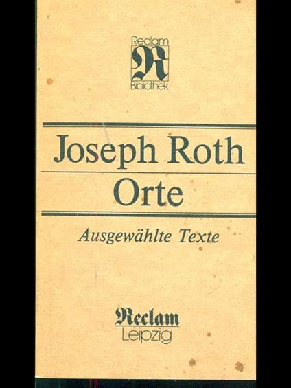 Orte - Joseph Roth - copertina