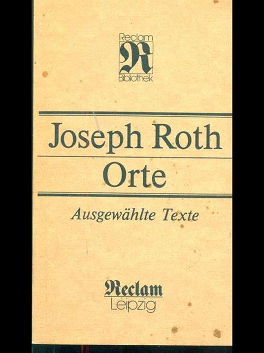 Orte - Joseph Roth - copertina