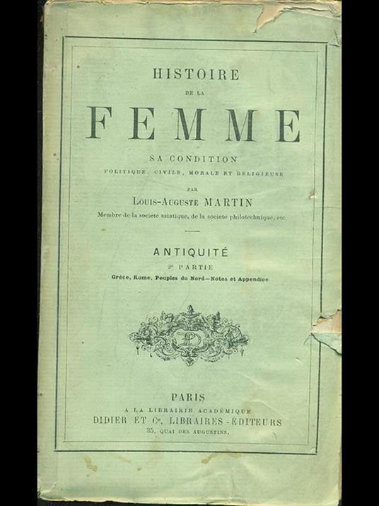Histoire de la femme. 2 partie - Louis-Auguste Martin - copertina