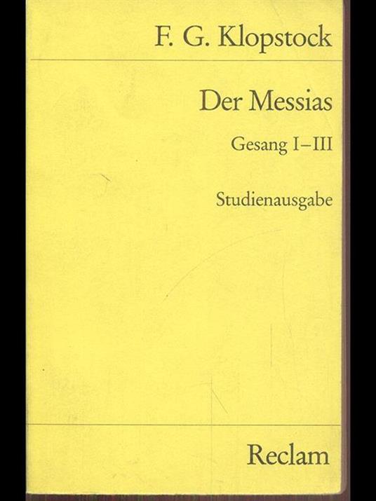 Der Messias-Gesang I-III - copertina