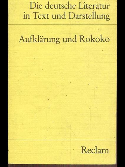Aufklarung und Rokoko - copertina