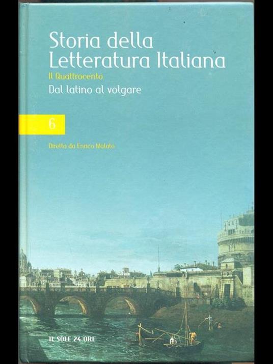 Storia della letteratura Italiana 6 dal latino al volgare - copertina