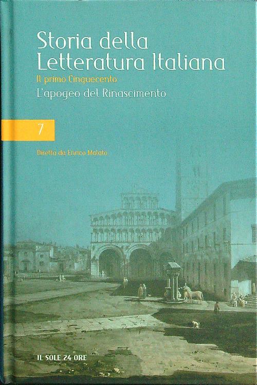 Storia della letteratura italiana 7 - L'apogeo del Rinascimento - copertina