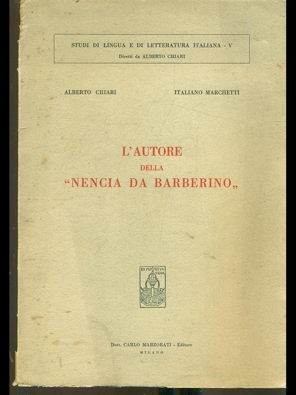 L' autore della 'Nencia da Barberinò
