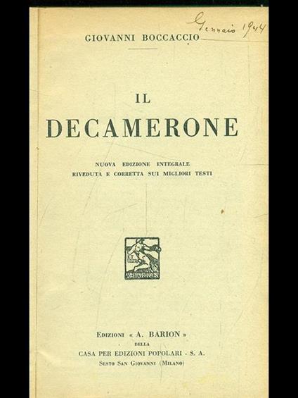 Il decamerone - copertina