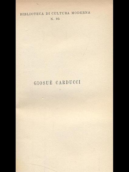 Giosué Carducci - Benedetto Croce - copertina