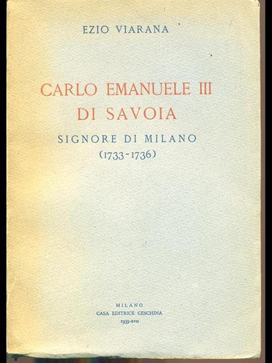 Carlo Emanuele III di Savoia - copertina