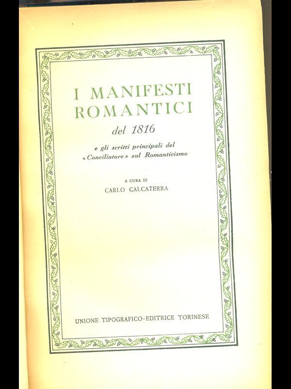 I manifesti romantici del 1816