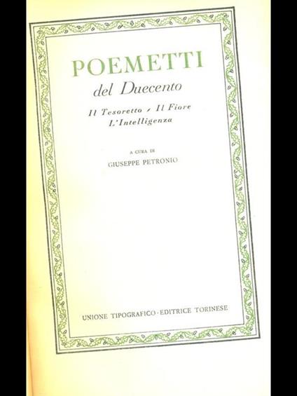 Poemetti del Duecento - copertina
