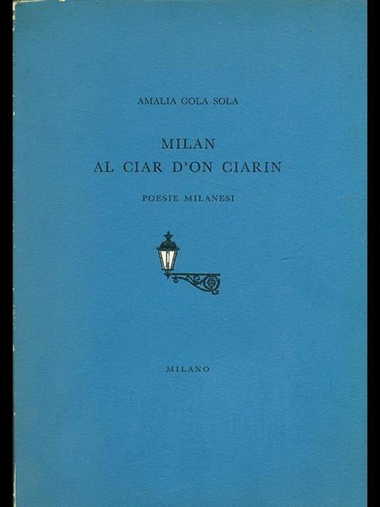 Milan al ciar d'on ciarin - Amalia Gola Sola - copertina
