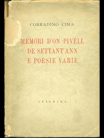 Memori d'on pivell de ssettant'ann epoesie varie - copertina