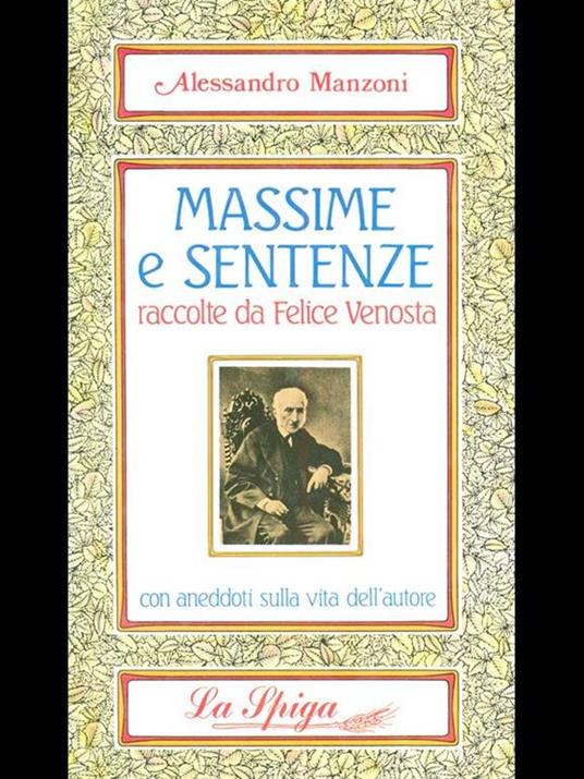 Massime sentenze - Alessandro Manzoni - copertina