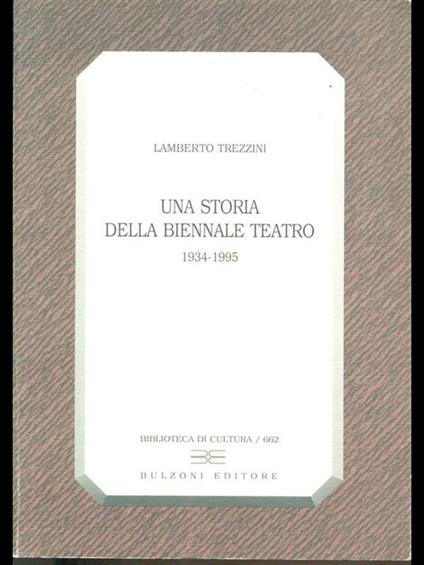 Una storia della biennale teatro 1934-1995 - copertina