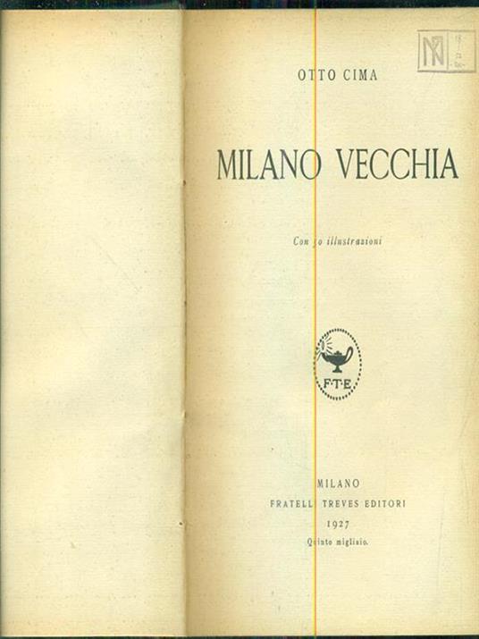 Milano vecchia - Otto Cima - copertina